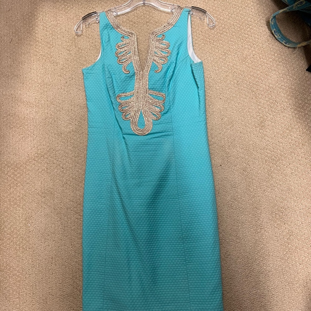 Janice shift Lilly Pulitzer dress in aqua - size 0 - worn once.